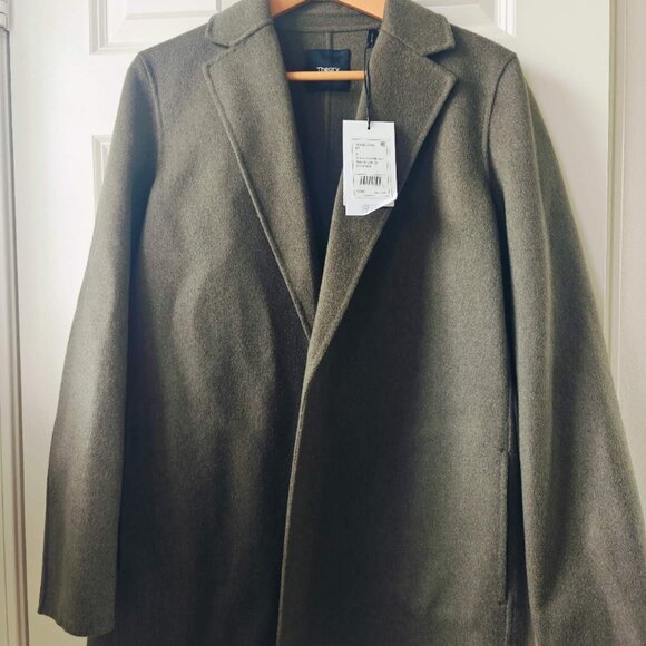 NWT Theory Open Front Wool Cashmere Blazer Jacket Coat in Hunter Green - Picture 5 of 8